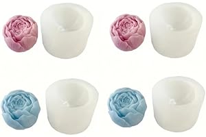 4 pcs Flower Mold - Strawberry Silicone Mold Flexible Reusable, 3D Fruit Mold for Baking Chocolate Fondant Candy, Soap, Resin