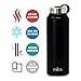 MIRA 40 Oz Stainless Steel Vacuum Insulated Wide Mouth Water Bottle | Thermos Keeps Cold for 24 hours, Hot for 12 hours | Double Walled Powder Coated Travel Flask | Black