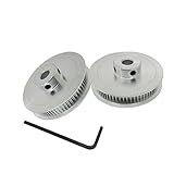 Orish 2 Pcs Aluminum GT2 60T Timing Belt Pulley 6.35mm Bore for RepRap 3D Printer