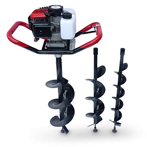 KnappWulf Erdbohrer Pfahlbohrer KW365 inkl. 3 Aufsätze 100, 150, 200mm