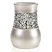 Crackled Glass Bathroom Tumbler Cup - Decorative Silver Crackled Glass Rinse Mug for Water, Best Tumblers for Mouthwash/Rinsing