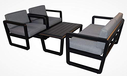 Jet-Line | Design Gartenlounge 'Delfi' | Aluminium | schwarz | Gartenmöbel | Lounge | Terrasse | Garten | Balkon | anthrazit – Bild 3