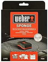 Weber Cleaning Sponge 2 Piece Set Dual Sided Grill Scrubber Black view 3