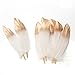 Ling's moment 12pcs Gold Dipped White Feathers for Boho Baby Shower Nursery Decor Dream Catcher Supplies