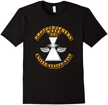 Mens Navy - Rate - Photographers Mate Tshirt 2XL Black