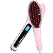 Hair straightener,PrettyQueen Professional Detangling Hair Brush Hair Styling Comb Digital Anti Static Anti-Scald Ceramic Heating Iron Pink Hair Massage Straightening Irons