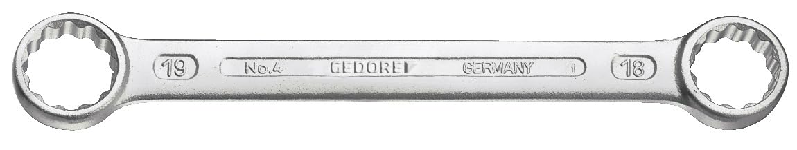 GEDORE Double-ended ring spanner, AF 27+32 mm, Straight, Flat, Slender, Bi-hex, UD profile, Spanner, 4 27x32