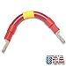Exell Battery 2/0 Interconnecting Copper Cable, 6-inch Length with 3/8-inch Lugs, Red
