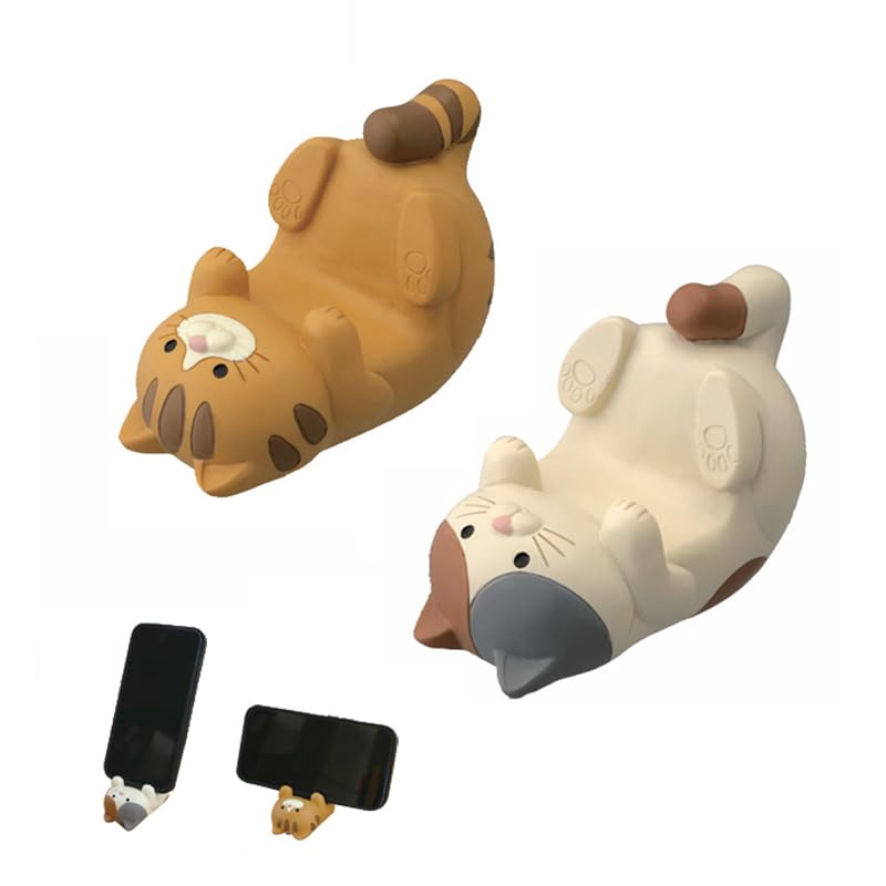 2pcs Cute Cat Phone Holder, Resin Creative Cartoon