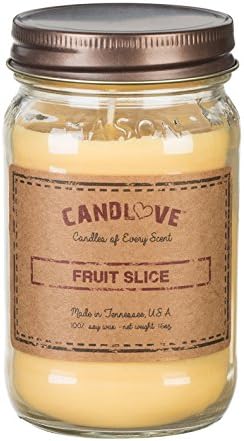 CANDLOVE Fruit Slice Scented Candle 16 Oz Mason Jar - 100% Soy - Made In The USA