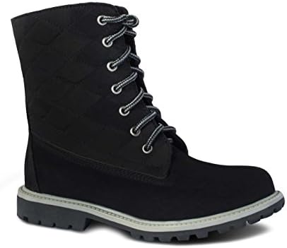 Cloud Nine Sheepskin Ladies Jo-Jo Boot in Black and Sand with 100% Sheepskin Linning, Lace-up Boot