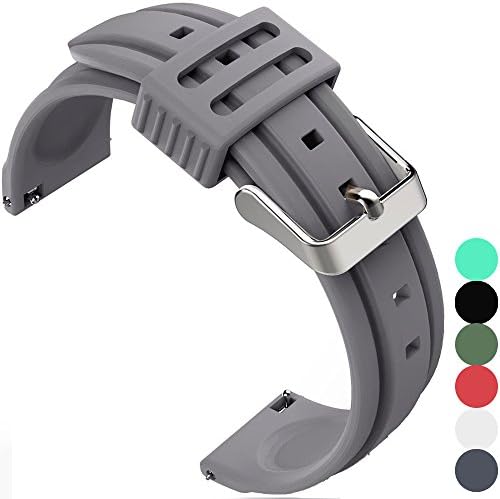 For Gear s3 Bands, Cojerk Silicone Straps and Sport Wristbands with Metal Clasp Replacement Watch Bands for Samsung Gear S3 Smart Watch (Gray)