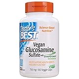 Doctor's Best Vegan Glucosamine SulFate, Joint Support, Non-GMO, Vegan, Gluten Free, Soy Free, 750 mg 180 Veggie Caps
