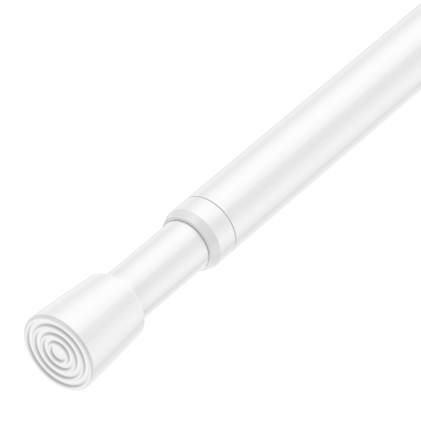 Fvonzn Tension Curtain Rod for Window 26 to 46 Inch Adjustable Spring Loaded Curtain Rods No Drilling Spring Tension Rods for Curtain Door Doorway Closet Kitchen Bathroom, White