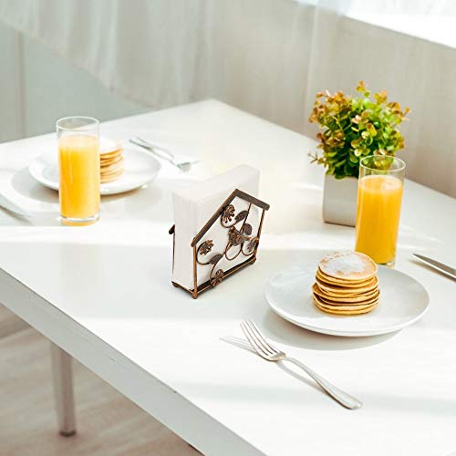 LotFancy Napkin Holder for Tables, Upright Paper Napkin Dispenser Stand for Kitchen, Indoor, Outdoor, Bird & Flower Design