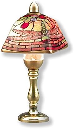 Dollhouse Miniature 12V Dragonfly Table Tiffany Style Lamp by Kahlert Lighting