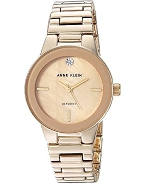 Women's Quartz Metal and Alloy Dress Watch, Color:Gold-Toned (Model: AK/2670TMGB)