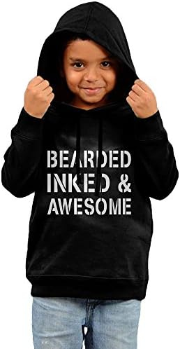 Bearded Inked And Awesome 100% Cotton Pullover Hoodie For Unisex Toddler (2-6 Years)