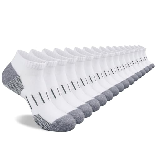 Heatuff Men's Athletic Ankle Socks Moisture Wicking Cushion Sports Running Low Cut Sock (8 Pairs)