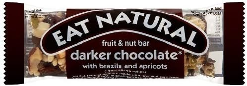 EAT NATURAL - Eat Natural With Dark 70% Chocolate Brazils & Apricots Bar - 45g