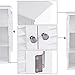 TANGKULA Wall Cabinet, Hanging Bathroom Medicine Cabinet with Double Shutter Doors and Adjustable Shelf, 26 x 8.5 x 25 Inches, White