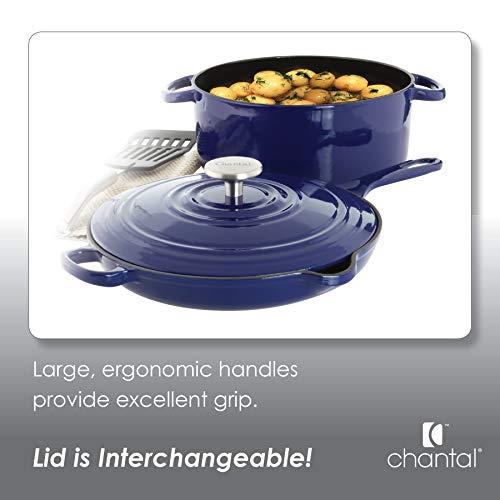 Chantal Enameled Cast Iron Cookware, 3 pc Set, Cobalt Blue Pricepulse
