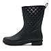 Asgard Women's Mid Calf Rain Boots Waterproof Rubber Booties BK39 Black