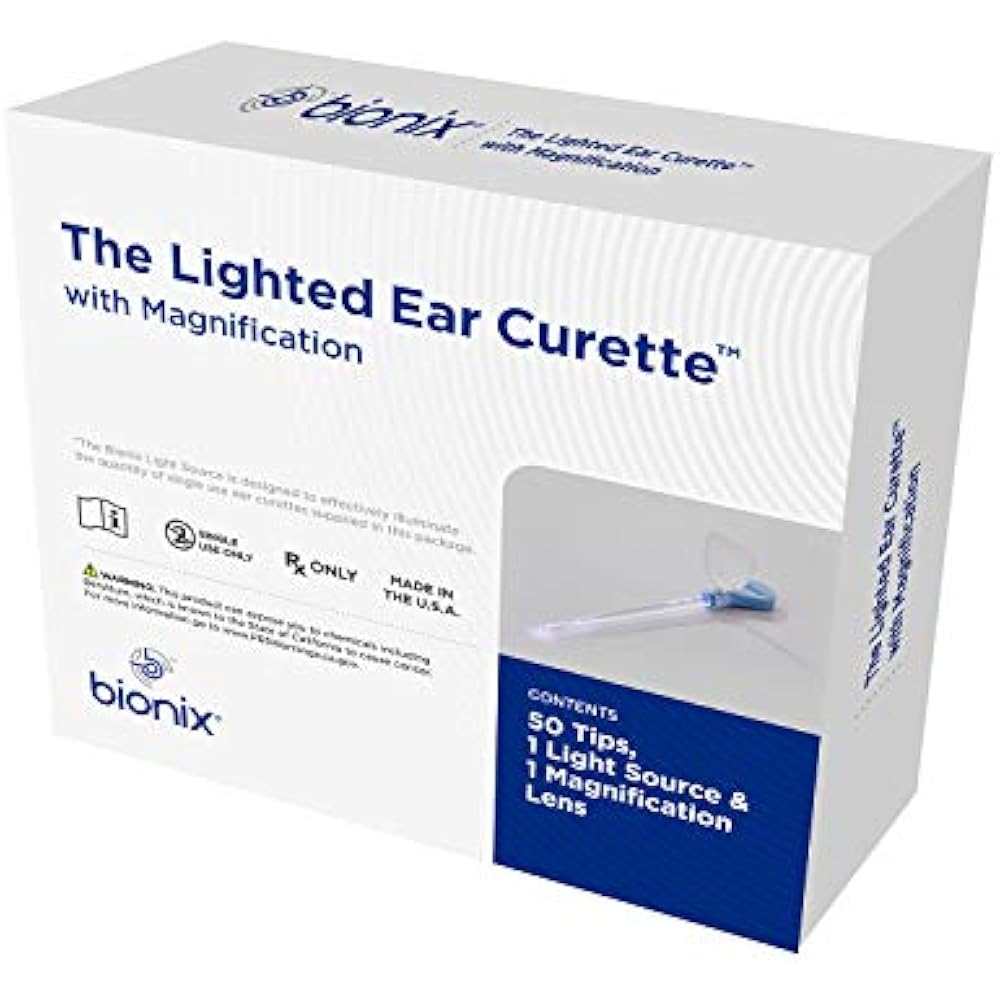 Bionix Lighted Ear Curette Tool Variety Pack Wax Removal, Box Of 50