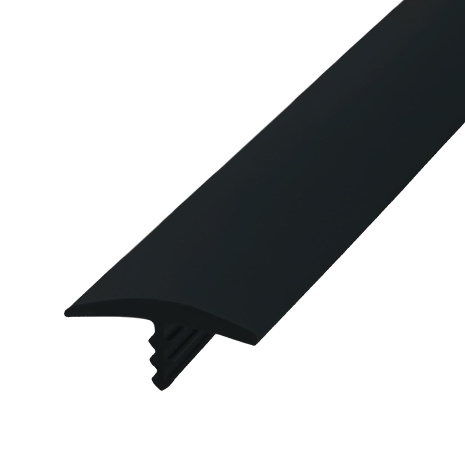 Photo 1 of Aroilder T Rubber Trim Molding, Fit 1 inch Edge, Shelf Edging Banding, Center Barb Tee Moulding for Tables, Floor Transition Strip, Machines Decorative, Black, 20FT