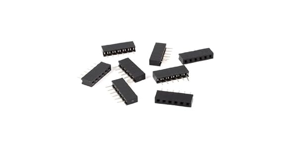 3 mm longitud 2 mm pitch una fila recto 6 Pines Pcb encabezado Zócalo 8 piezas