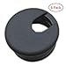 Xntun 6 Pack 1-3/8 Inch Desk Grommet, Plastic Desk Cord Cable Hole Cover Grommet (Black)