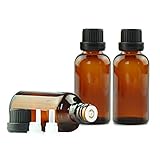 3PCS Amber Glass Bottle with Orifice Reducer and