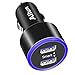 Ailun Car Charger Adapter Dual Smart USB Ports 4.8A 24W Blue Ring Light for iPhone 14/14 Pro/14 Plus/14 Pro Max/13/13 Pro/12/12 Pro/11/X Xs XR Xs Max 8 7 Plus Galaxy s20, s20+ S20Ultra S10 Plus