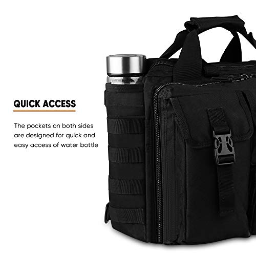 Men's Military Laptop Messenger Bag Multifunction Outdoor Tactical Briefcase Computer Shoulder Handbags for 17" Laptop (Black) - Thumbnail 5