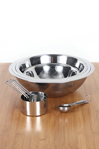 image for CucinaPrime Stainless Steel Mixing Set Mixing Bowls (1.5, 3, 4, and 5 