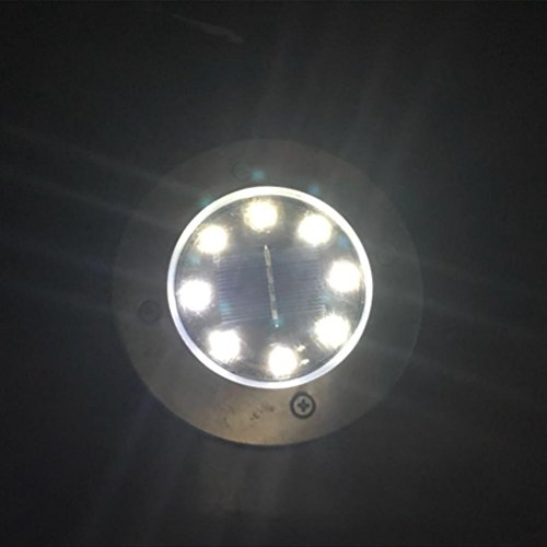 Howley 8LED Solar Power Buried Light Under Ground Lamp Outdoor Path Way Garden Decking (Cool White)