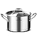 HOMI CHEF Matte Polished NICKEL FREE Stainless Steel 3.5 QT Stock Pot with Lid (No Toxic Non Stick Coating, 8.5 Inch Straight Sided) - Cookware Set - Cookware Pots And Pans Sets Cookware Sets