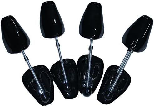 4 Pairs Adjustable Keep Shape Shoe Trees with Tension Spring Coil for Men, Black
