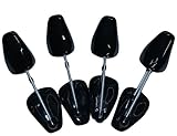 4 Pairs Adjustable Keep Shape Shoe Trees with Tension Spring Coil for Men, Black
