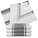 Kitchen Dishes Towels - Set of 4 Cotton Tea Towels 20 x 28 inch - Best Dish Cloths for Hand Towel or Embroidery in Vibrant Colors - Greige