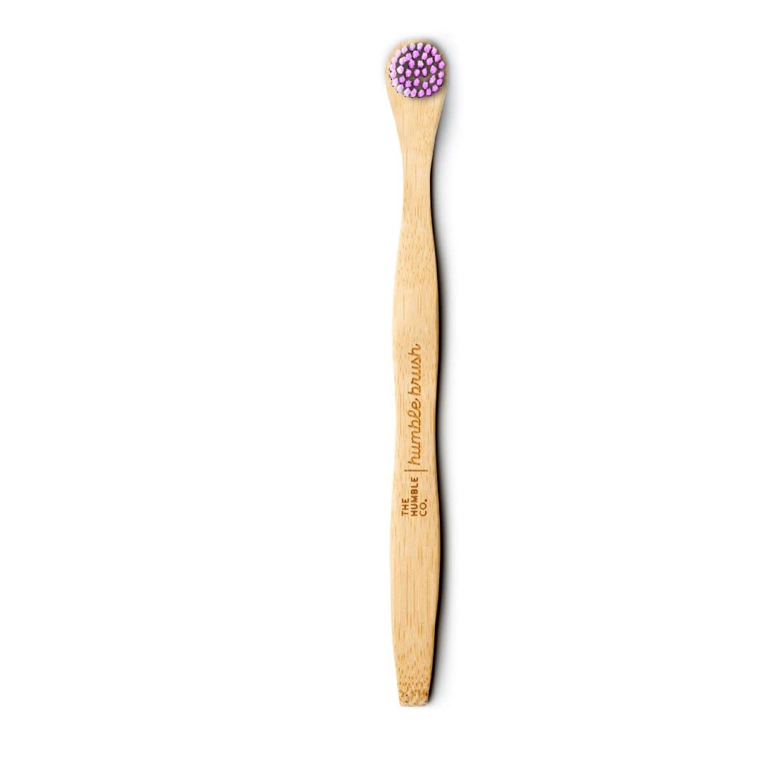 The Humble Co. Bamboo Tongue Scraper | Ultra-Soft Purple | Biodegradable, Eco-Friendly, Vegan for Your Everyday Oral Care, Dentist Approved (1 Pack)