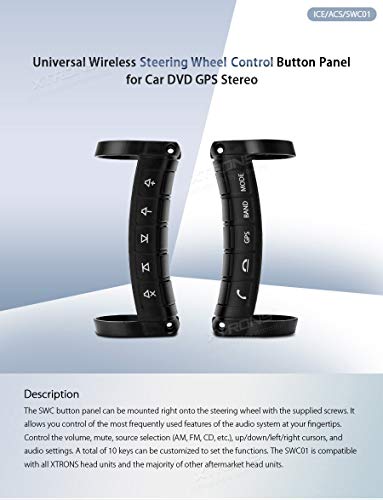 XTRONS Universal Wireless Car Steering Wheel Control Button SWC for Car DVD Player GPS