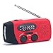 (New Version) Lanshanchu NOAA Weather Radio Solar Hand Crank Emergency Dynamo FM AM WB Radio with 3-LED Flashlight for Hiking Camping Snow Storm Hurricane, 1000mAh Power Bank for Smart Phone (Red)