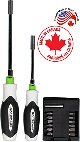 4" and 6" SILENT SMOOTH Ratchet S2 Steel Bit Driver / Screwdriver + 12 Bit Pack
