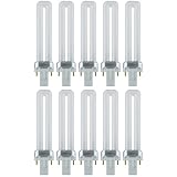 Sunlite PL7/SP27K 10PK 2-Pin Fluorescent 7W 2700K Warm White U Shaped PL CFL Twin Tube Plugin Light Bulbs with G23 Base (10 Pack)