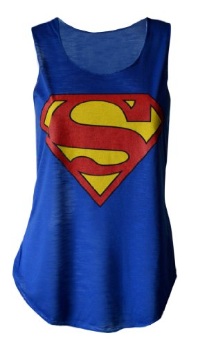 MyMixTrendz - Womens Superman Superhero Print Vest Tank Top