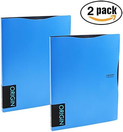 2 packBinder Sheet Protector, Kakbpe Clear Non Glare Sheet Protector Portfolio Poly Organizer File Folder with 30 Transparent Pockets, Letter Size, A4