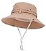 LRKC Packable Wide Brim Outdoor Booney Hat w/Chin Strap UPF 50+ Sun Protection