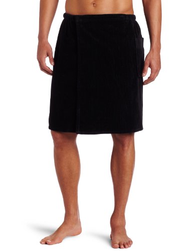 Majestic International Men's Basic Terry Velour Wrap, Black, One Size
