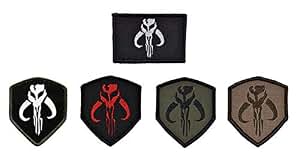 Patch PVC Bounty Hunter Boba Fett Mandalorian - Crâne De Bantha - Pour Cosplay, Airsoft, Veste Tactique